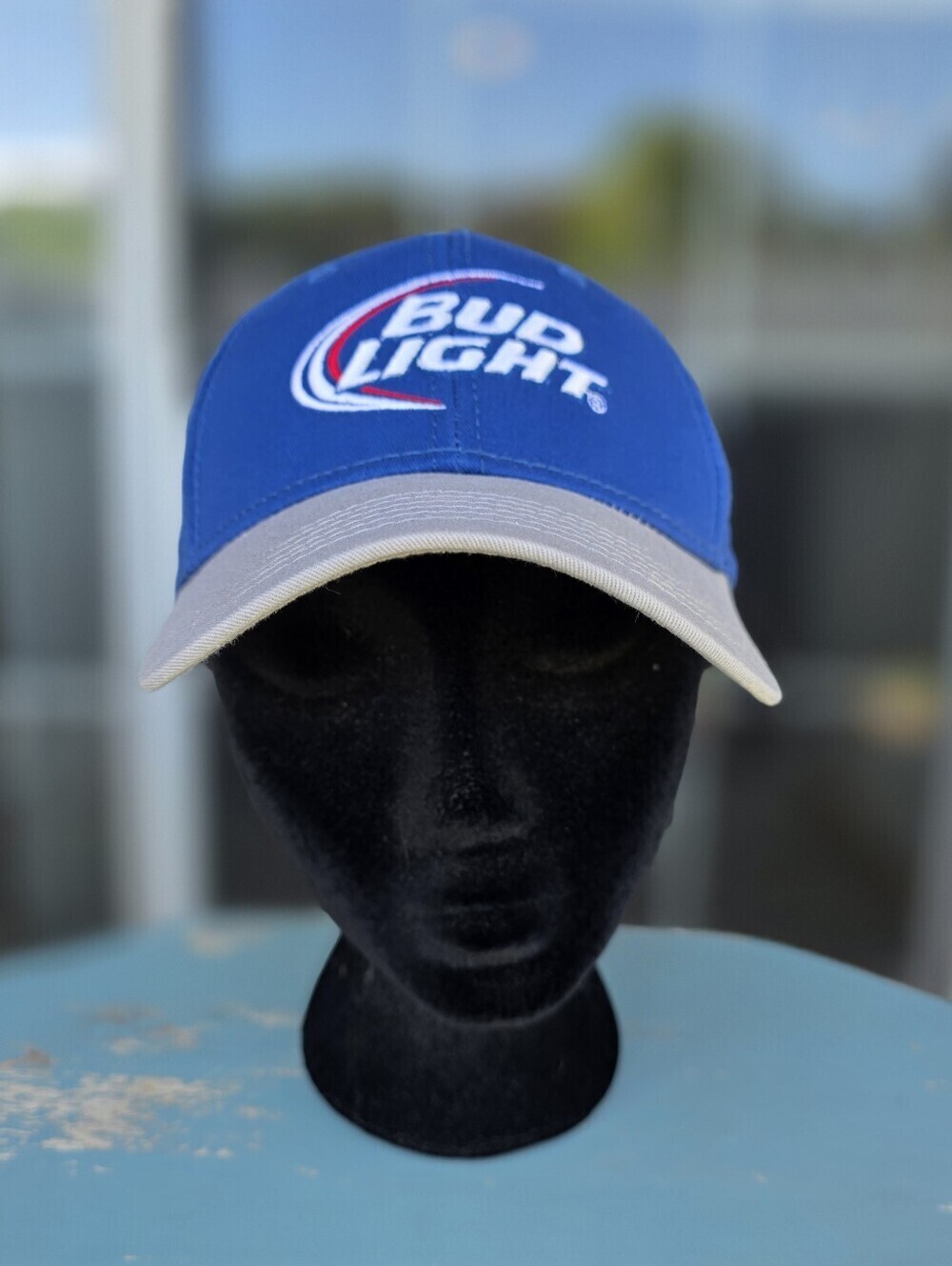 Bud Light Embroidered Snapback Hat Blue Gray Adjustable Cap